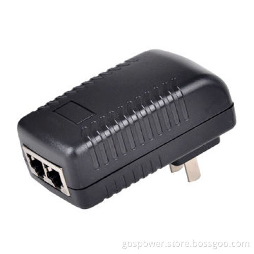 Wall-mount 12V DC Single Port PoE Midspan Injector with 12W Power